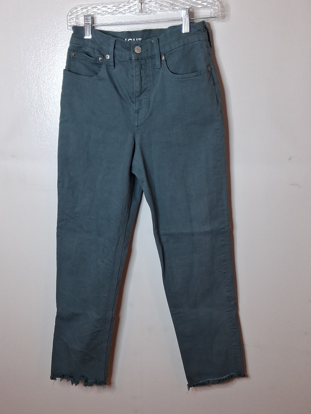 J. Crew Women's Size 25 High-Rise Cropped Straight Jeans in Teal